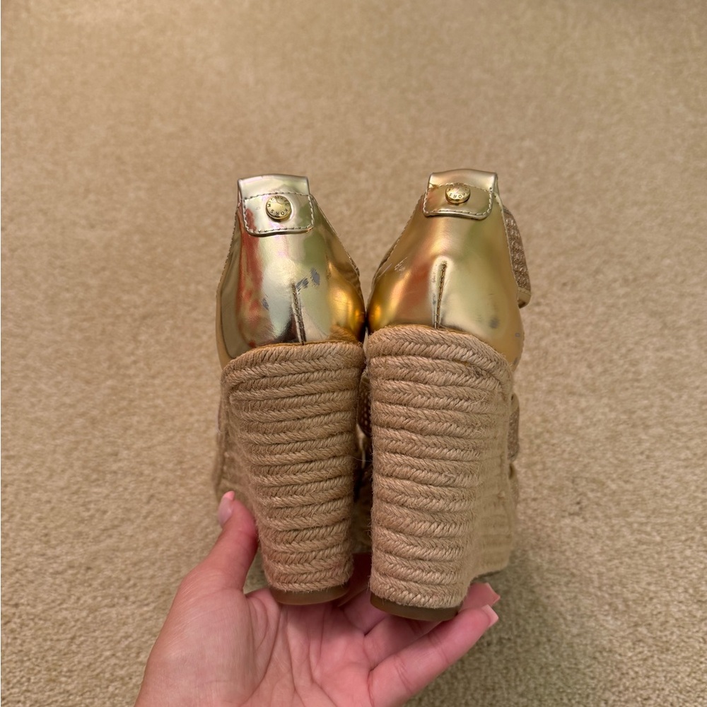 Michael Kors Metallic Gold Wedges - Picture 3 of 6